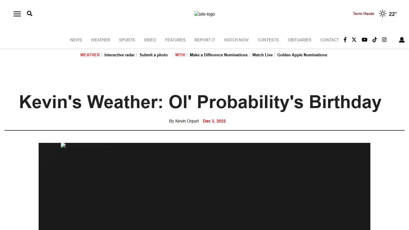 Kevin's Weather: Ol' Probability's Birthday | Kevin's Weather | wthitv.com