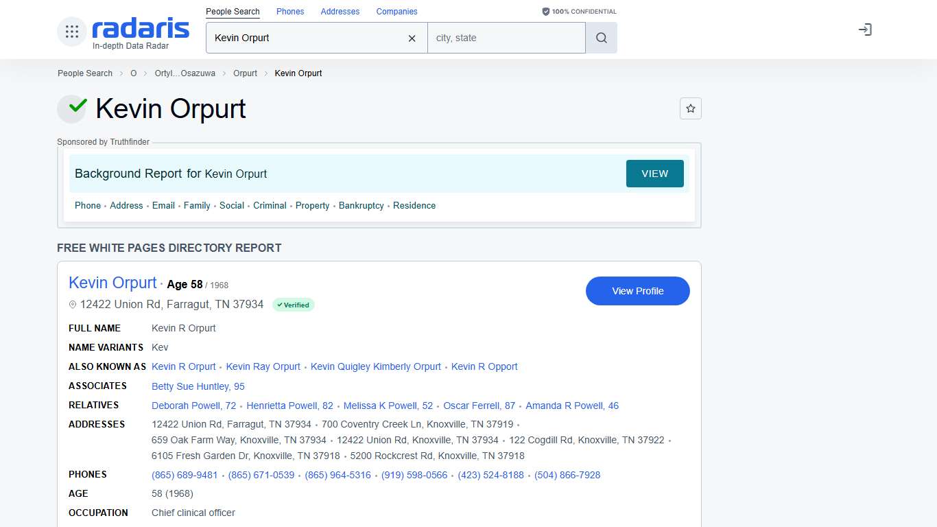 Kevin Orpurt - Age, Phone Number, Contact, Address Info, Public Records | Radaris